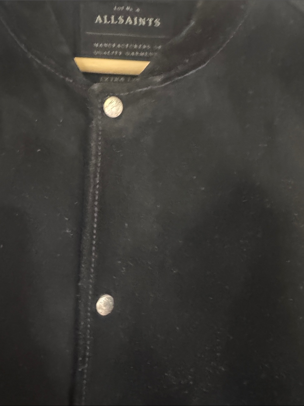 All Saints Two-Tone Bomber Jacket — Black Body with Cream Sleeves XL (fits LG) - Picture 7 of 11